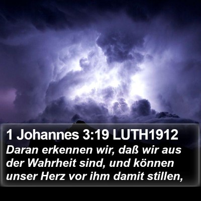 1 Johannes 3:19 LUTH1912 Bible Verse Image