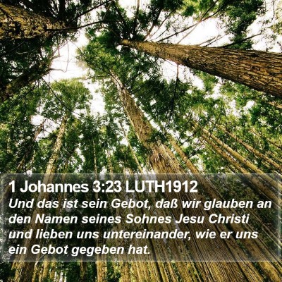 1 Johannes 3:23 LUTH1912 Bible Verse Image