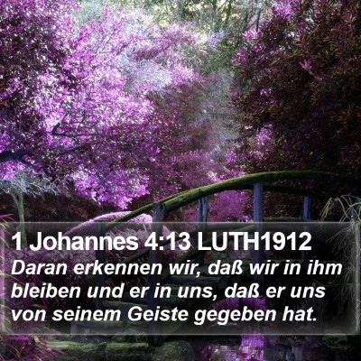 1 Johannes 4:13 LUTH1912 Bible Verse Image