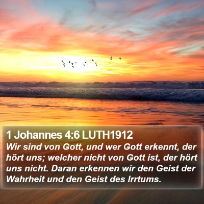 1 Johannes 4:6 LUTH1912 Bible Verse Image