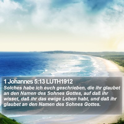1 Johannes 5:13 LUTH1912 Bible Verse Image
