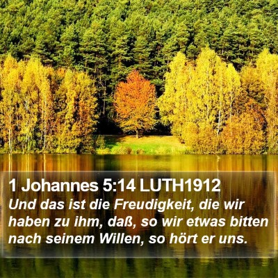 1 Johannes 5:14 LUTH1912 Bible Verse Image