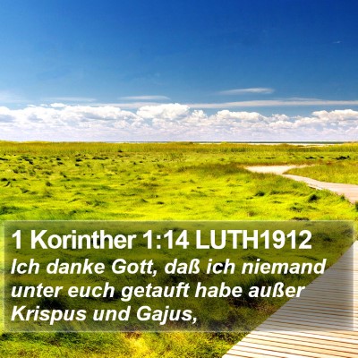 1 Korinther 1:14 LUTH1912 Bible Verse Image
