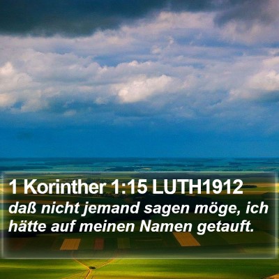 1 Korinther 1:15 LUTH1912 Bible Verse Image