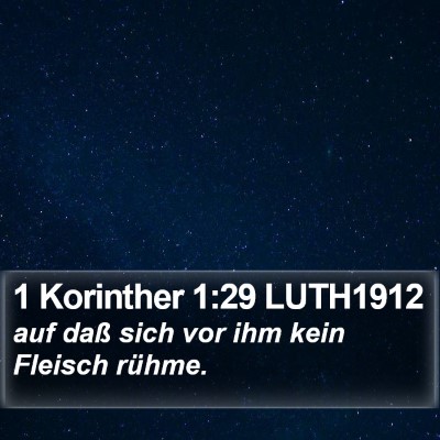 1 Korinther 1:29 LUTH1912 Bible Verse Image