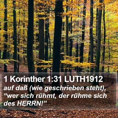 1 Korinther 1:31 LUTH1912 Bible Verse Image