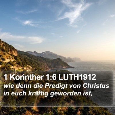 1 Korinther 1:6 LUTH1912 Bible Verse Image