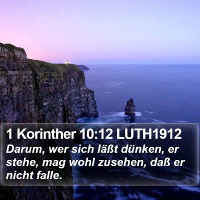 1 Korinther 10:12 LUTH1912 Bible Verse Image