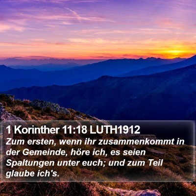 1 Korinther 11:18 LUTH1912 Bible Verse Image