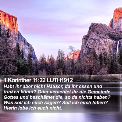 1 Korinther 11:22 LUTH1912 Bible Verse Image