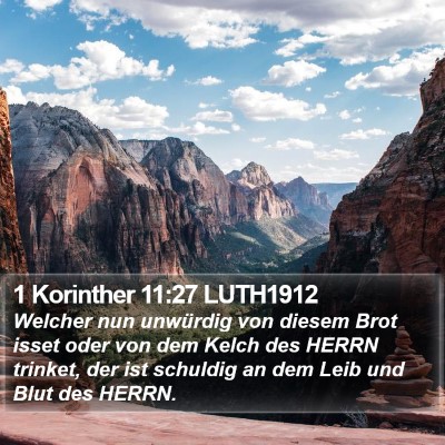 1 Korinther 11:27 LUTH1912 Bible Verse Image