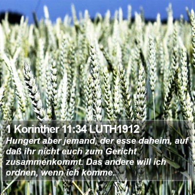 1 Korinther 11:34 LUTH1912 Bible Verse Image