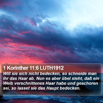 1 Korinther 11:6 LUTH1912 Bible Verse Image