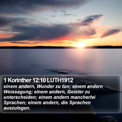 1 Korinther 12:10 LUTH1912 Bible Verse Image