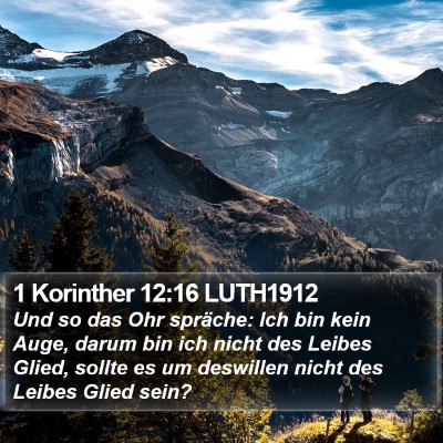 1 Korinther 12:16 LUTH1912 Bible Verse Image