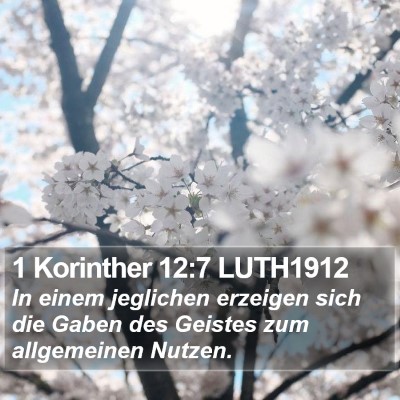 1 Korinther 12:7 LUTH1912 Bible Verse Image