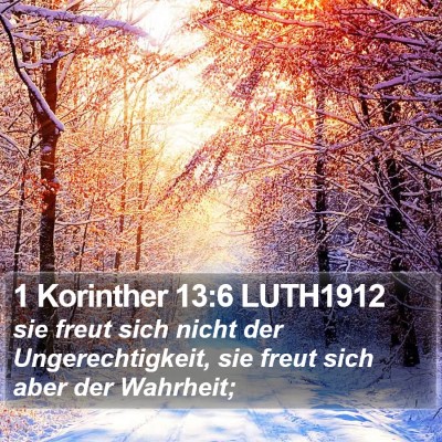 1 Korinther 13:6 LUTH1912 Bible Verse Image