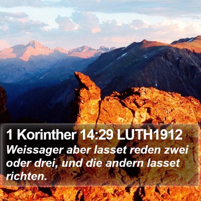 1 Korinther 14:29 LUTH1912 Bible Verse Image