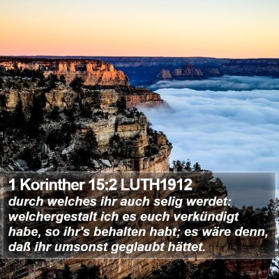 1 Korinther 15:2 LUTH1912 Bible Verse Image
