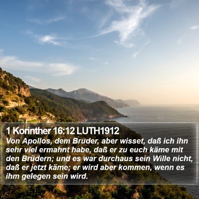 1 Korinther 16:12 LUTH1912 Bible Verse Image