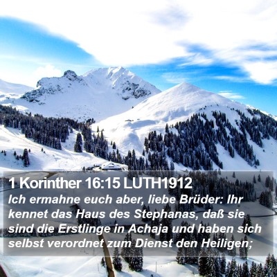 1 Korinther 16:15 LUTH1912 Bible Verse Image