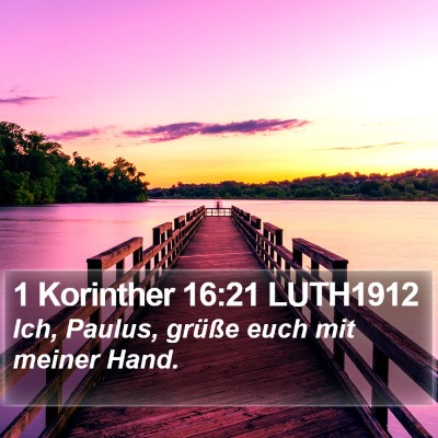 1 Korinther 16:21 LUTH1912 Bible Verse Image