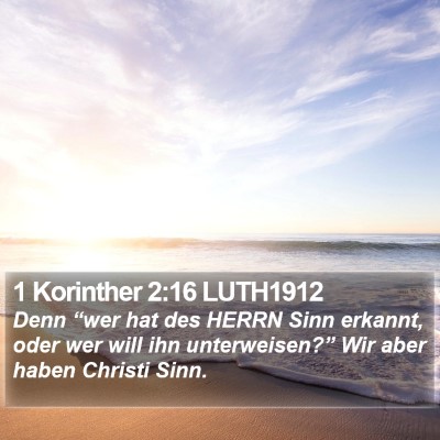 1 Korinther 2:16 LUTH1912 Bible Verse Image