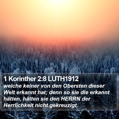 1 Korinther 2:8 LUTH1912 Bible Verse Image