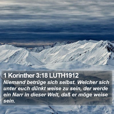 1 Korinther 3:18 LUTH1912 Bible Verse Image