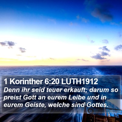 1 Korinther 6:20 LUTH1912 Bible Verse Image