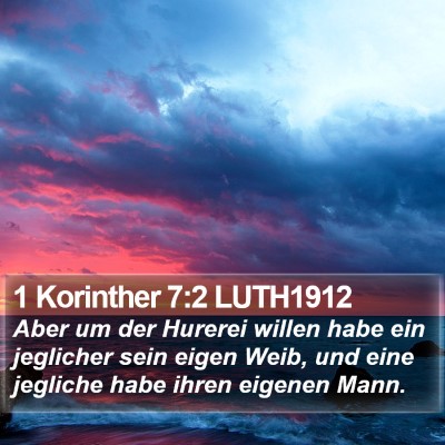1 Korinther 7:2 LUTH1912 Bible Verse Image