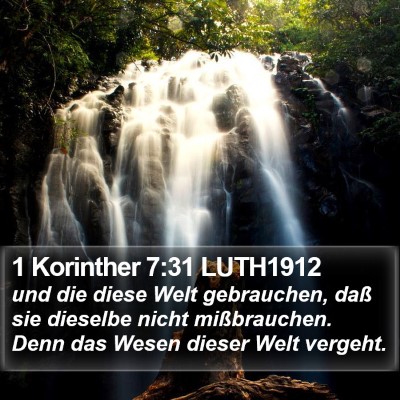 1 Korinther 7:31 LUTH1912 Bible Verse Image