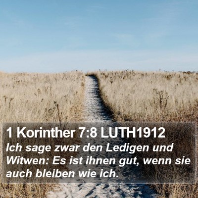 1 Korinther 7:8 LUTH1912 Bible Verse Image