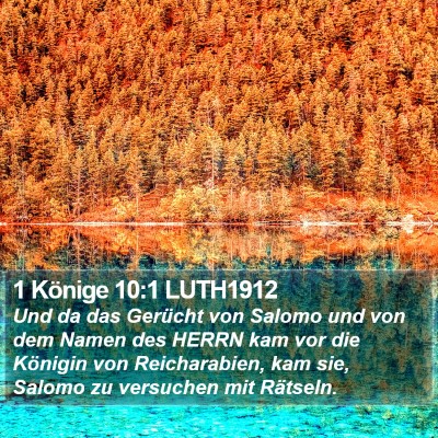 1 Könige 10:1 LUTH1912 Bible Verse Image