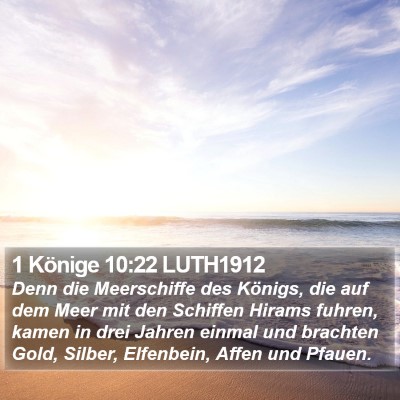 1 Könige 10:22 LUTH1912 Bible Verse Image