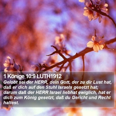 1 Könige 10:9 LUTH1912 Bible Verse Image