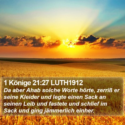 1 Könige 21:27 LUTH1912 Bible Verse Image