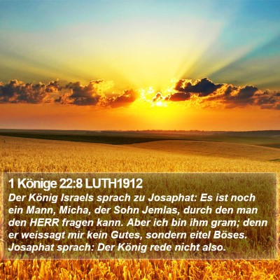 1 Könige 22:8 LUTH1912 Bible Verse Image