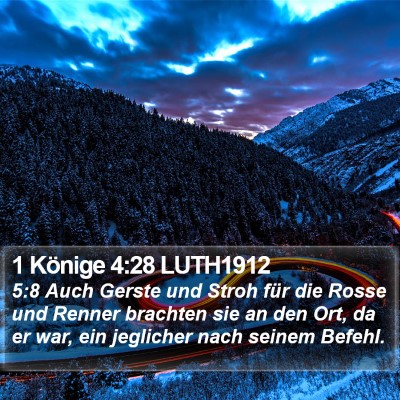1 Könige 4:28 LUTH1912 Bible Verse Image