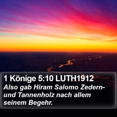 1 Könige 5:10 LUTH1912 Bible Verse Image