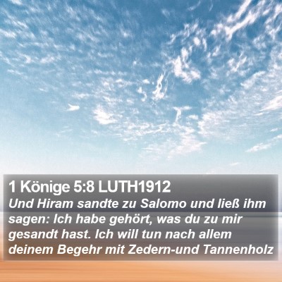1 Könige 5:8 LUTH1912 Bible Verse Image