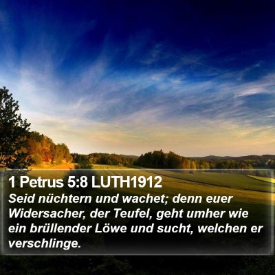 1 Petrus 5:8 LUTH1912 Bible Verse Image