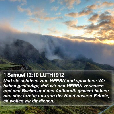 1 Samuel 12:10 LUTH1912 Bible Verse Image