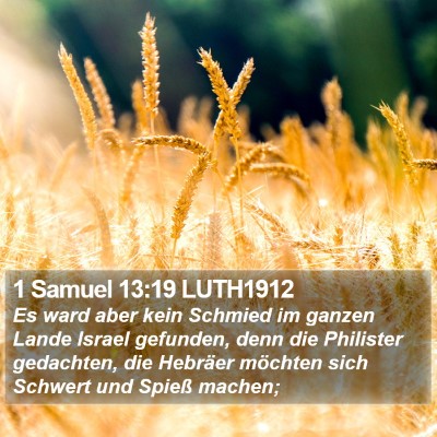 1 Samuel 13:19 LUTH1912 Bible Verse Image