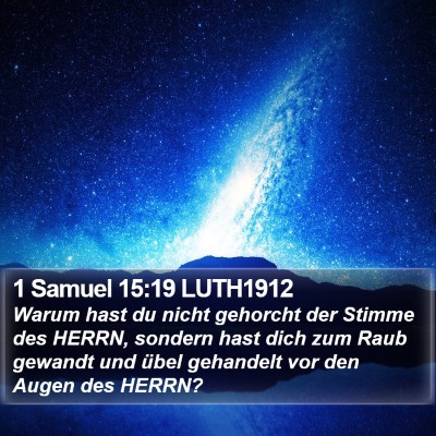 1 Samuel 15:19 LUTH1912 Bible Verse Image
