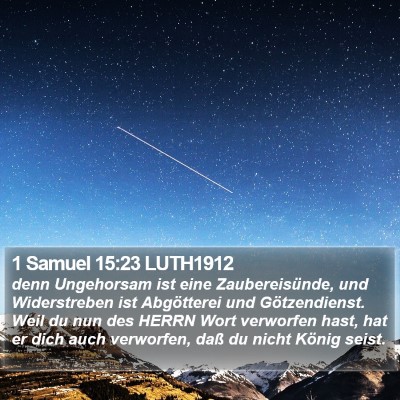 1 Samuel 15:23 LUTH1912 Bible Verse Image