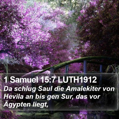 1 Samuel 15:7 LUTH1912 Bible Verse Image