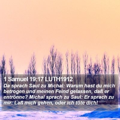 1 Samuel 19:17 LUTH1912 Bible Verse Image
