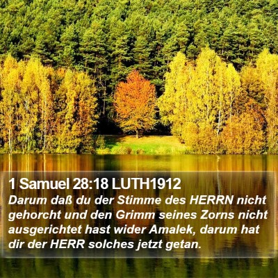 1 Samuel 28:18 LUTH1912 Bible Verse Image
