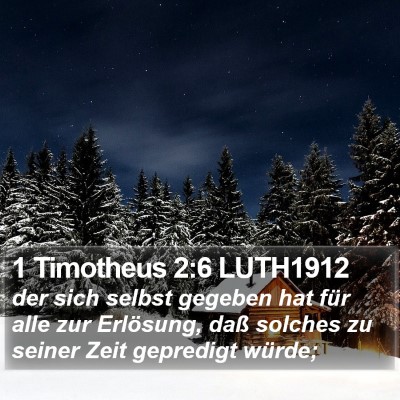 1 Timotheus 2:6 LUTH1912 Bible Verse Image